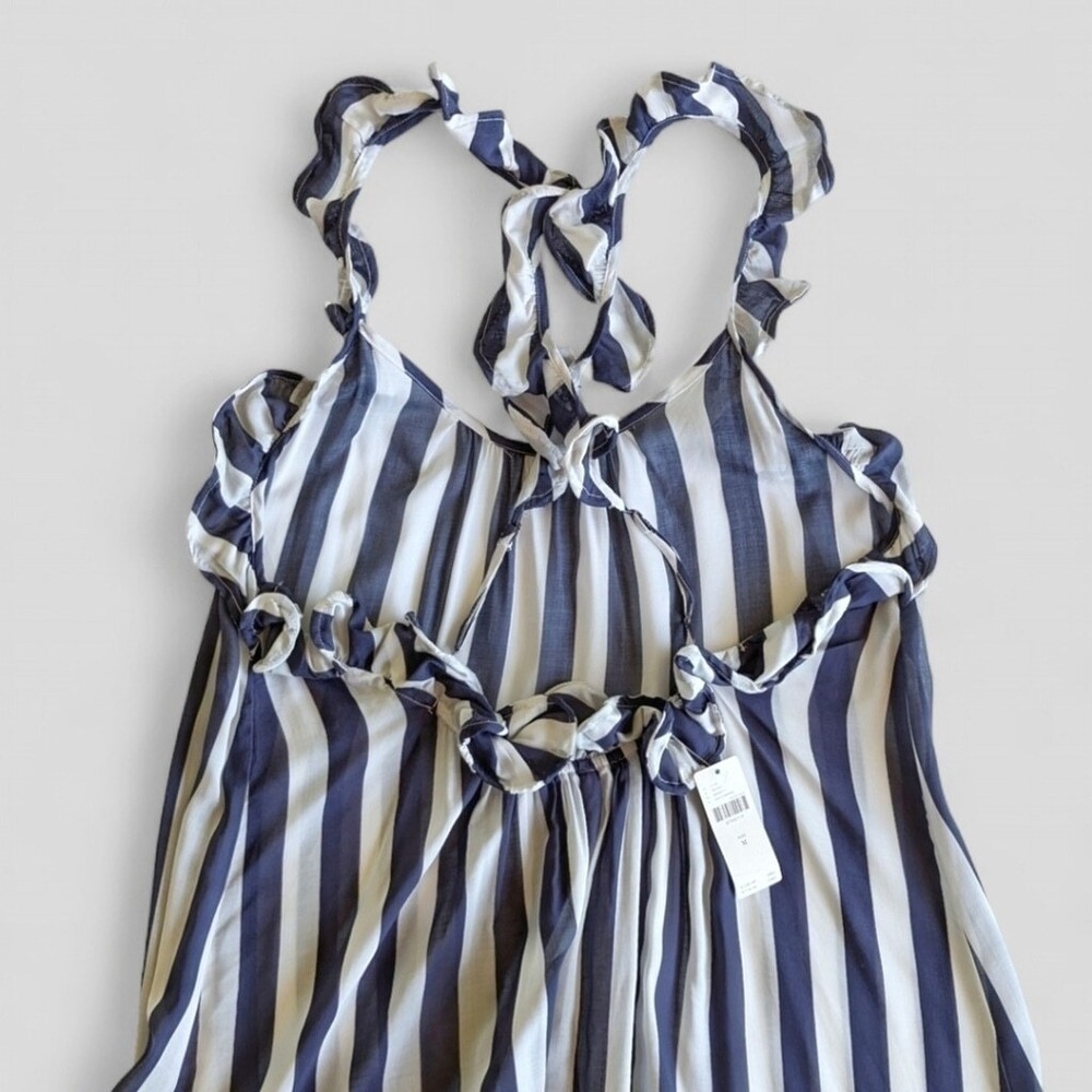 Anthropologie Striped Open Back Tiered Ruffle Maxi Dress Sz M NWT - Picture 10 of 16
